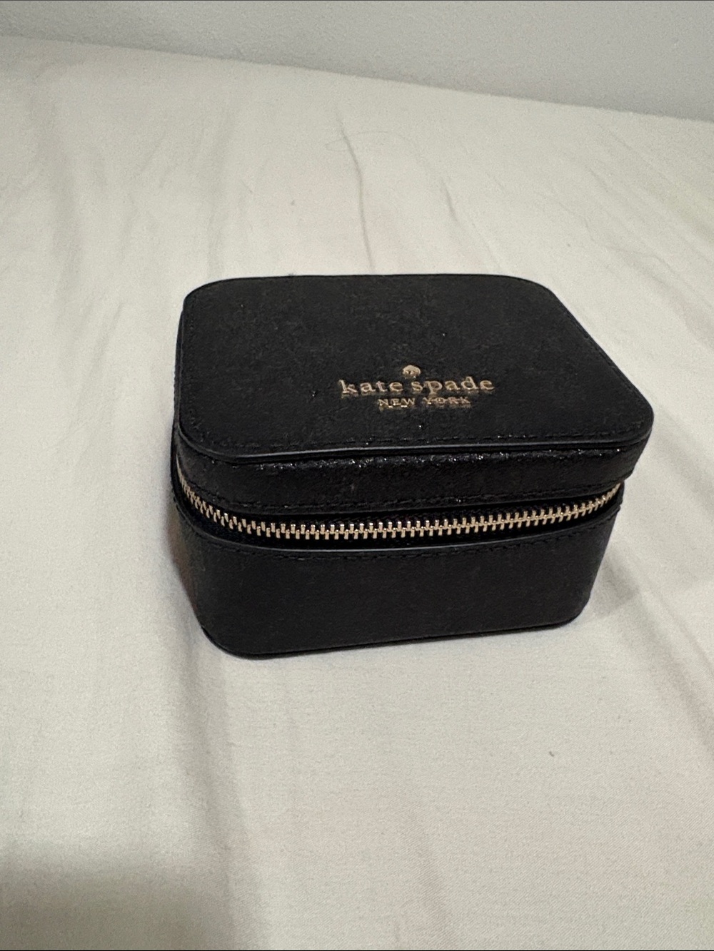 kate spade Black Jewelry Travel Case with Gold Zipper